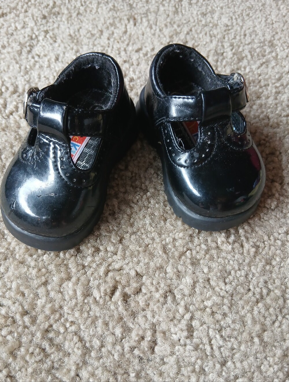 Vintage McKids Mary Jane Black Baby Girl Shoes